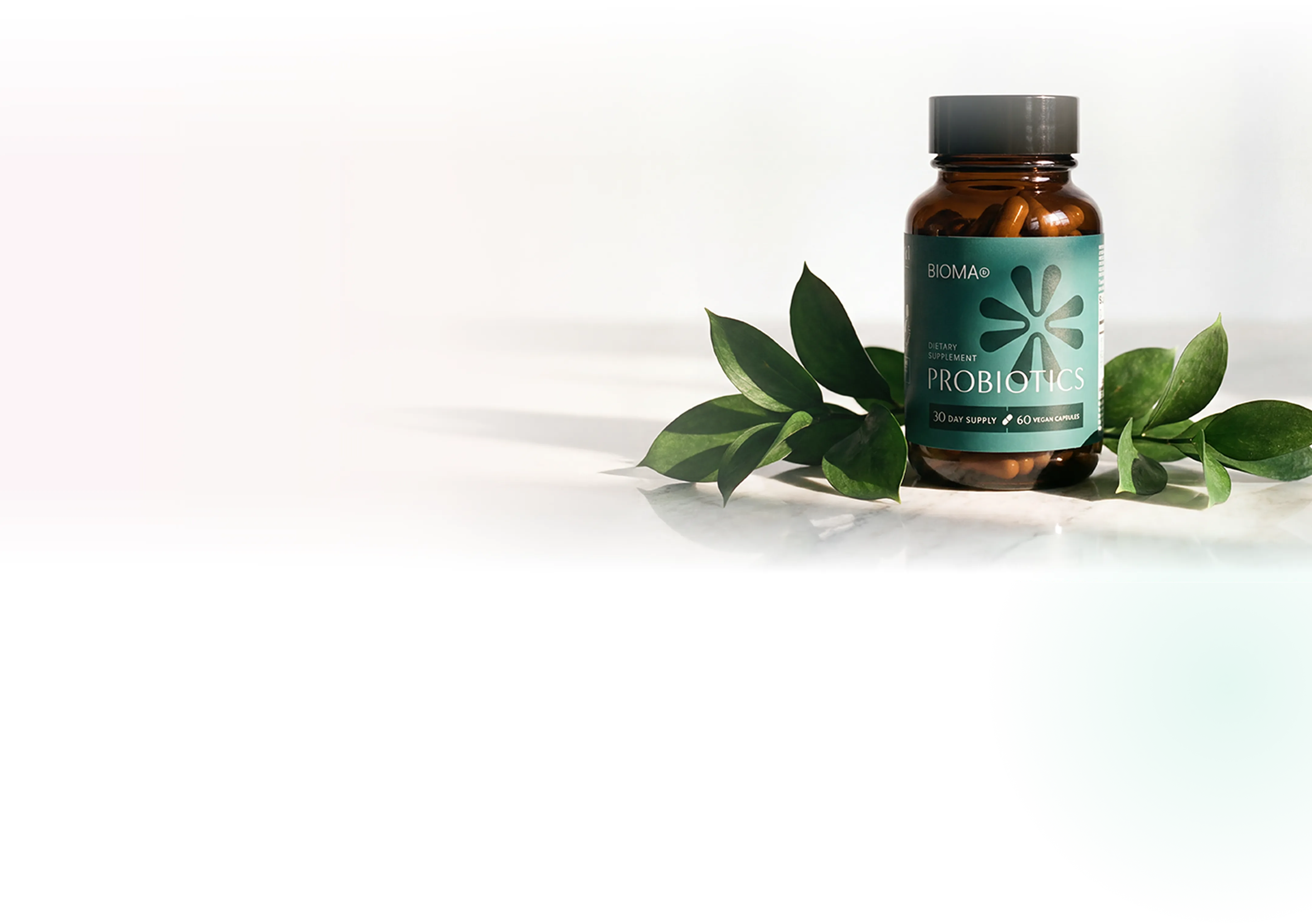 Bioma Probiotics bottle hero banner - gut health and weight loss supplement