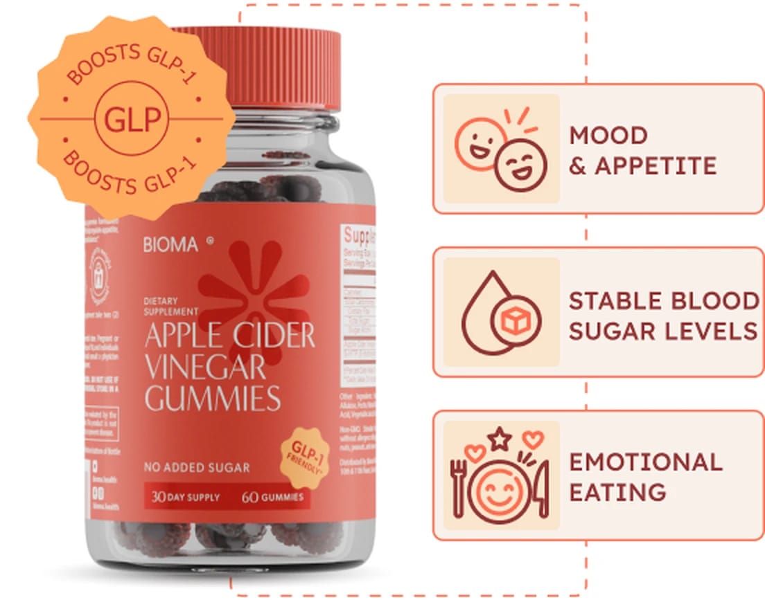 Bioma Apple Cider Vinegar Gummies — mood & appetite, stable blood sugar levels, emotional eating