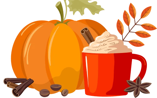 pumpkin and pumpkin spice latte decor