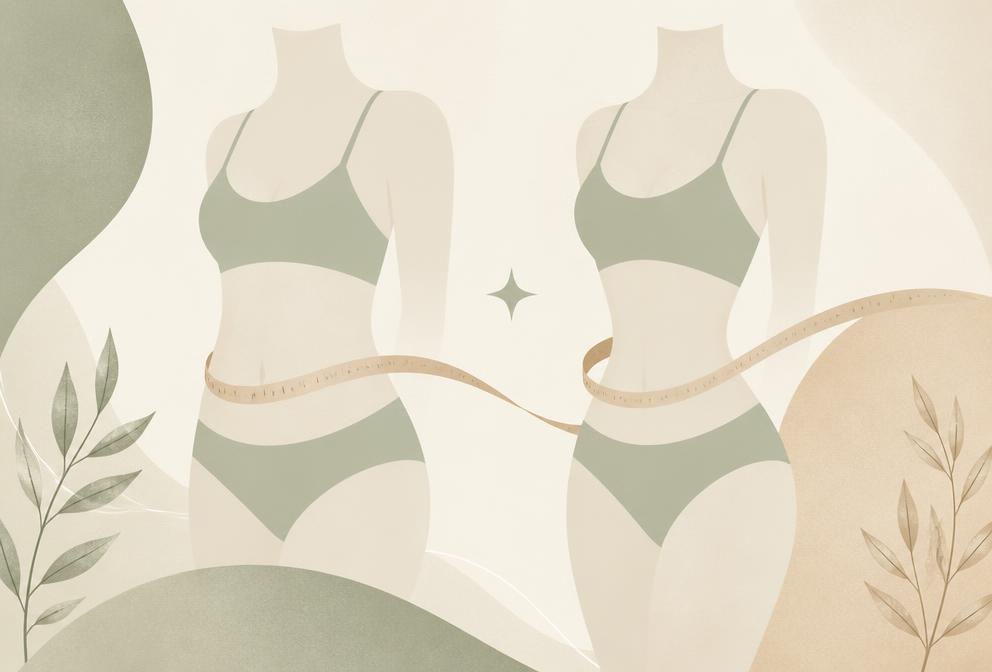 Illustration of a slimmer waistline with a measuring tape