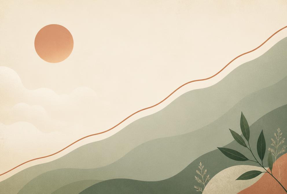 Illustration of a steady energy curve rising through the day
